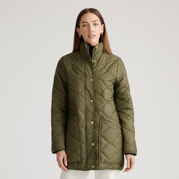 Featherless Quilted Long Puffer Jacket - Picture 1 of 6